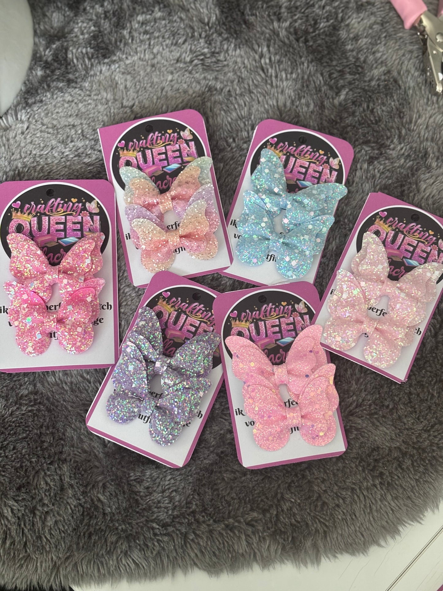 Glitterende Vlinder Haarclips - set van 2
