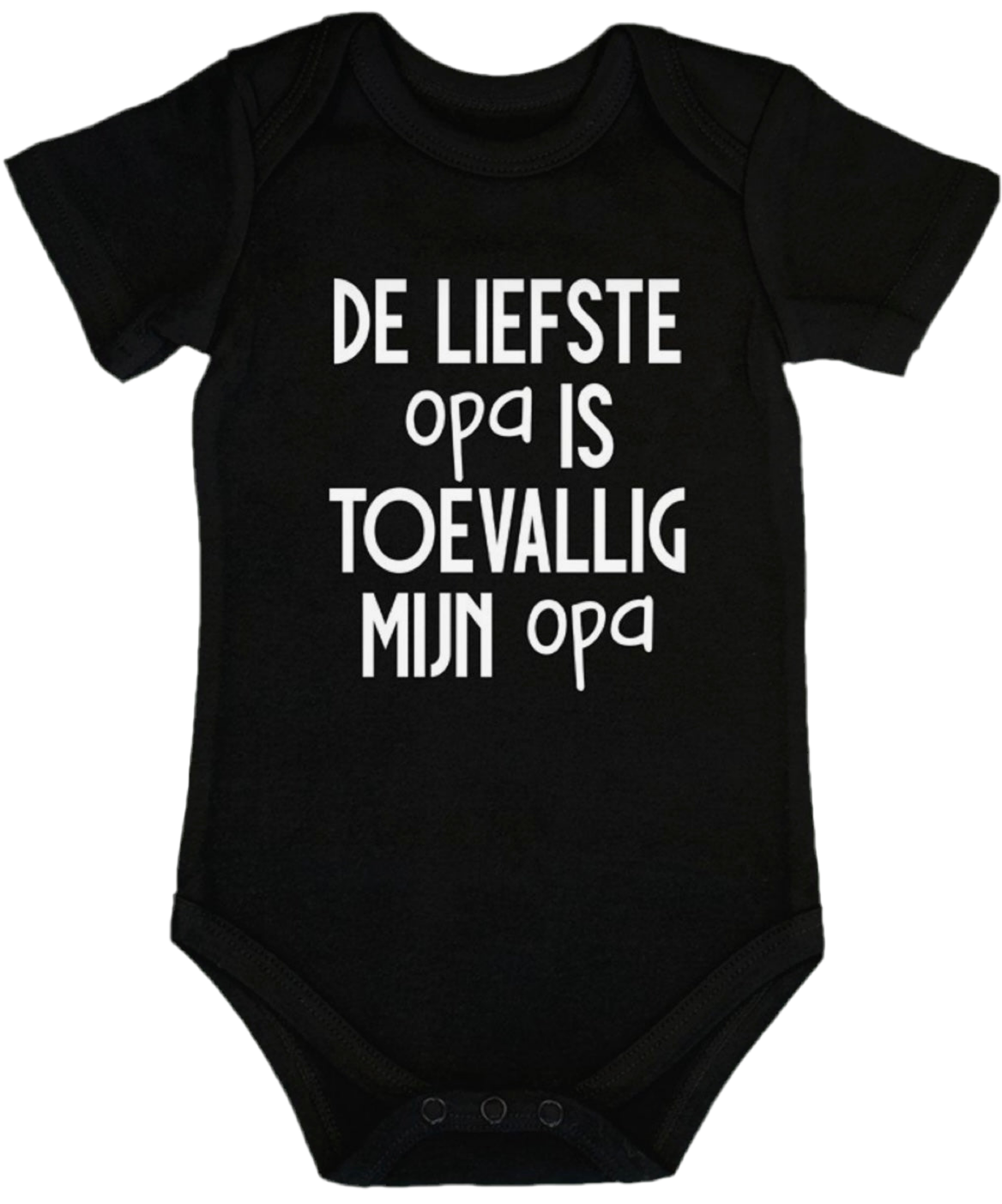 Zwarte babyromper met tekst voor opa – kraamcadeau jongen of meisje