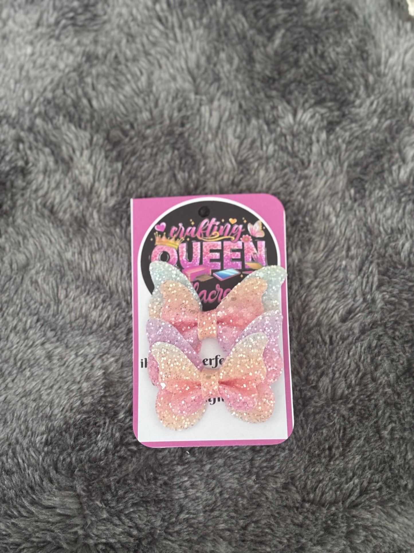 Glitterende Vlinder Haarclips - set van 2